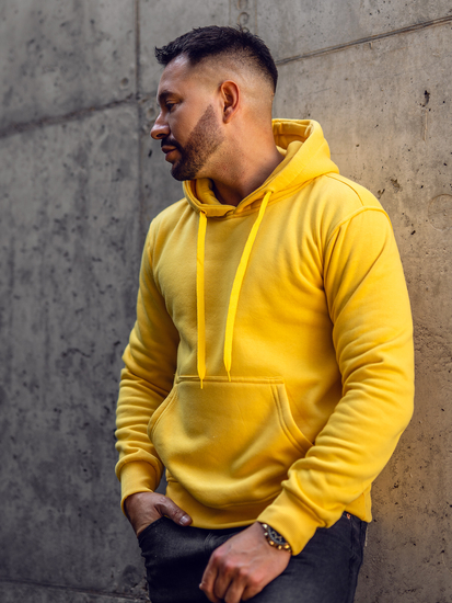 Sweat-shirt kangourou à capuche pour homme jaune clair Bolf 2009A