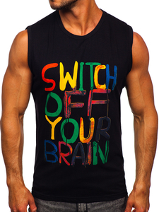 Tank top avec imprimé noir Bolf 14803-1