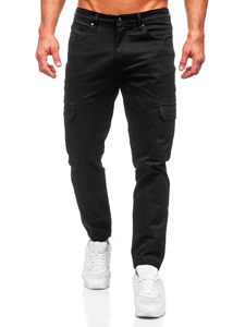 Homme Pantalon jogger cargo Noir Bolf S201