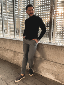 Pull à col roulé basic pour homme noir Bolf MMB603