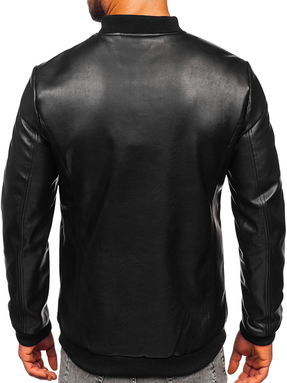 Le blouson bomber en cuir pour femme noir Bolf 11Z8015