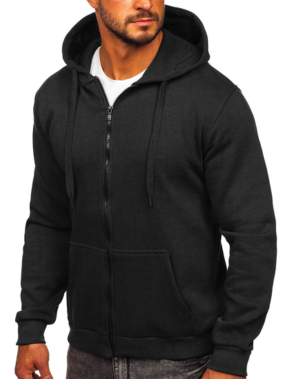 Sweat-shirt noir zippé à capuche pour homme Bolf 2008 