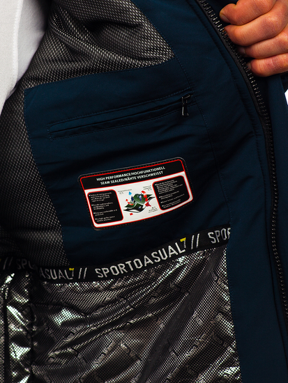 Homme Blouson d'hiver parka Bleu foncé Bolf 22M323