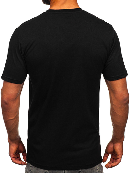 Tee-shirt imprimé en coton pour homme noir Bolf 143024