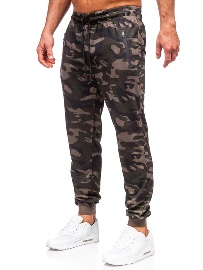 Pantalon de jogging sportif camo pour homme kaki Bolf JX6185