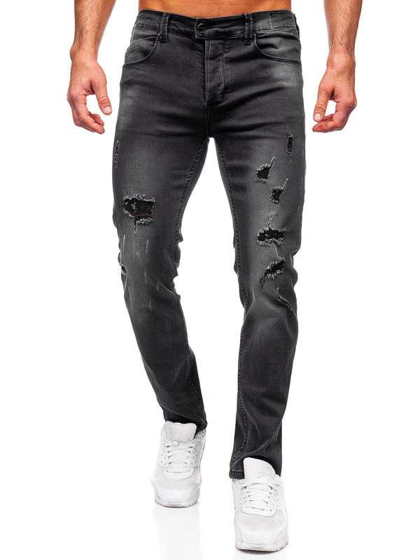 Homme Pantalon en jean slim fit Noir Bolf MP0018N