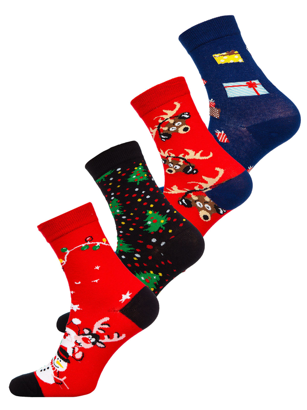 Femme Chaussettes de Noël Multicolore Bolf MCHD1-4P 4 PACK