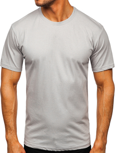 T-shirt homme en coton gris uni Bolf 192397