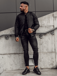 Blouson bomber de transition pour homme noir Bolf AK95A