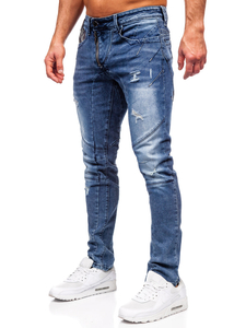 Homme Pantalon en jean slim fit Bleu foncé Bolf MP0045B