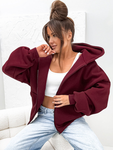 Sweat à capuche isolant papillon pour femme bordeaux Bolf 821112