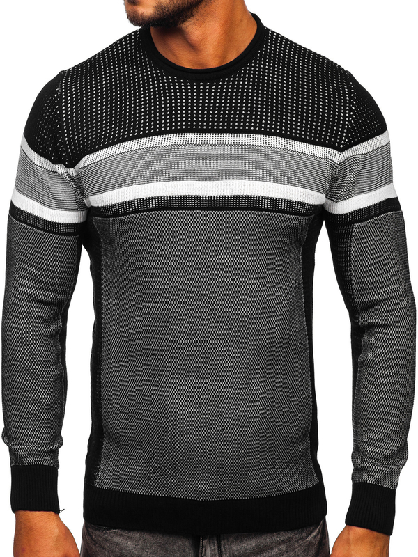 Pull pour homme noir Bolf 2510