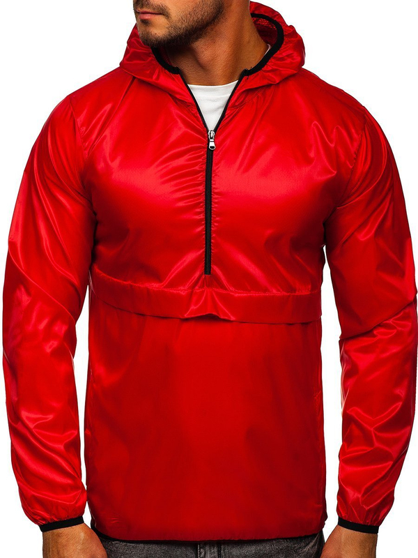 Blouson de transition rouge pour homme sportif à capuche BOLF 5061