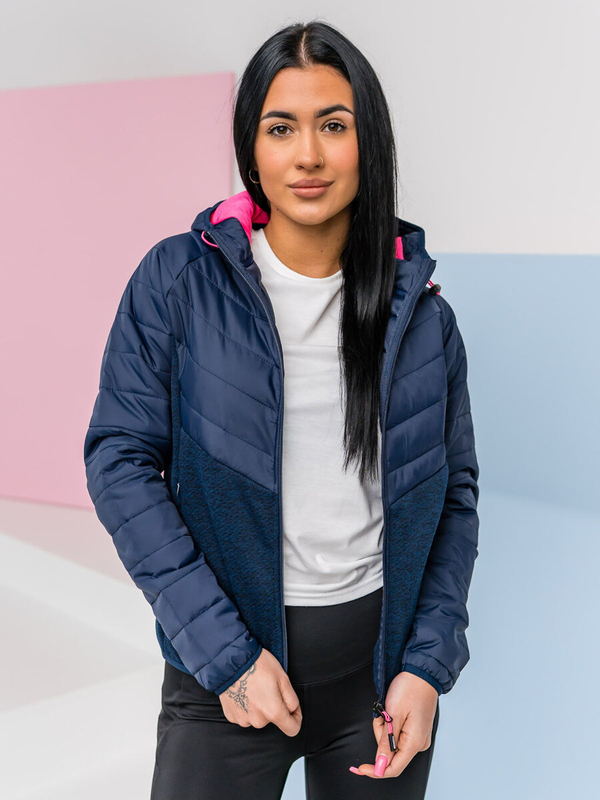 Veste sweat bleu marine femme bleu marine Bolf KSW4005