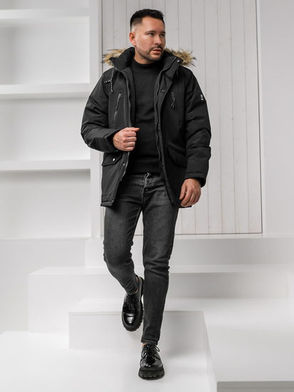 Homme Blouson d'hiver parka alaska Noir Bolf WX032A1