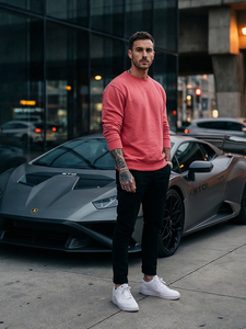 Sweat-shirt saumon sans capuche pour homme Bolf 2001