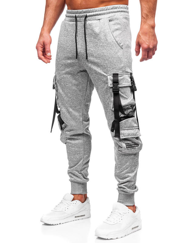 Pantalon de jogging cargo pour homme gris Bolf HS7173