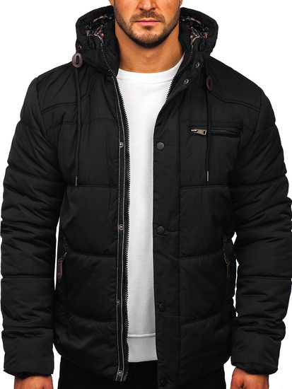 Homme Blouson matelassée d'hiver Noir Bolf EX2123