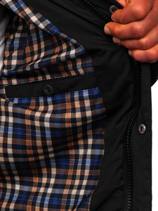 Homme Blouson matelassée d'hiver Noir Bolf EX2123
