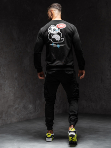 Homme Sweat-shirt imprimé Noir Bolf 8744A1