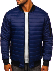 Blouson bomber de transition matelassé pour homme bleu foncé Bolf MY-02A