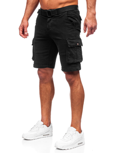 Short cargo avec ceinture pour homme noir Bolf MP0109NA