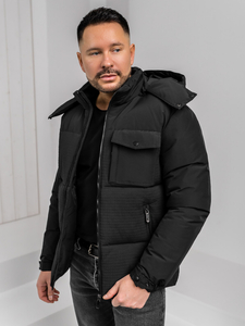 Homme Blouson d'hiver à capuche Noir Bolf 19M1292A1