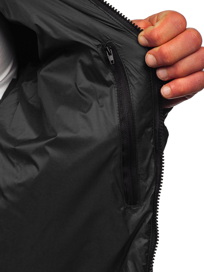 Blouson de transition avec capuche dissimulée pour homme noir Bolf 5M3102