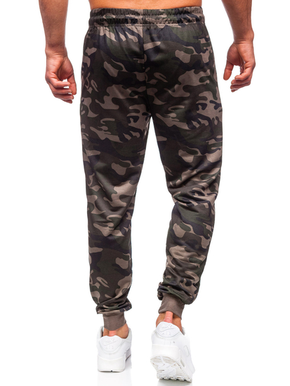 Pantalon de jogging sportif camo pour homme kaki Bolf JX6185