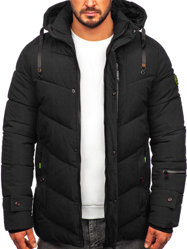 Blouson d'hiver matelassé pour homme noir Bolf 22M55