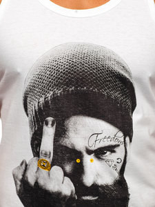 Débardeur boxer imprimé blanc Bolf 14842