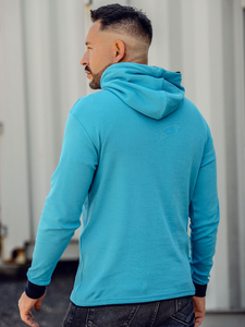 Homme Sweat-shirt à capuche Turquoise Bolf 145380