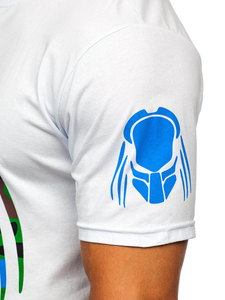 T-shirt blanc en coton imprimé pour homme Bolf 192379-1