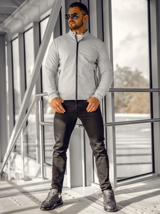 Homme Blouson de transition Gris Bolf EC955