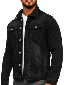 Homme Blouson en jean Noir Bolf 200