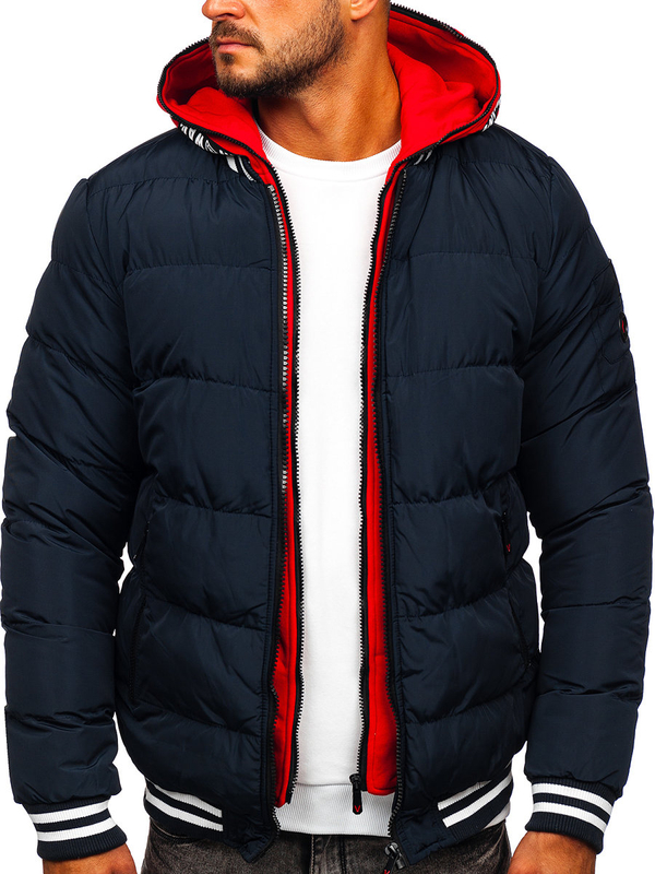 Blouson d'hiver matelassé pour homme bleu foncé Bolf 6900