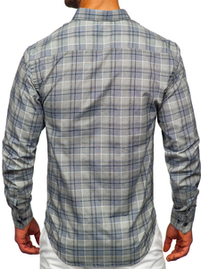 Homme Chemise à carreaux à manche longue Vert Bolf 22748