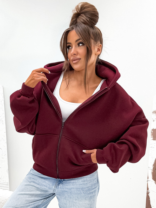 Sweat à capuche isolant papillon pour femme bordeaux Bolf 821112