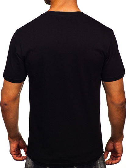 Homme T-shirt imprimé en coton Noir Bolf MPO3559