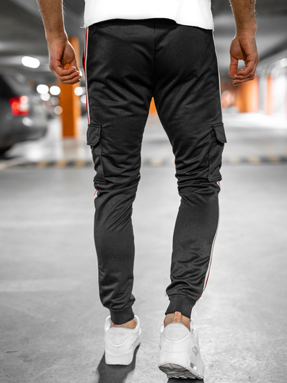 Pantalon de jogging cargo sportif pour homme noir Bolf YLB88018A