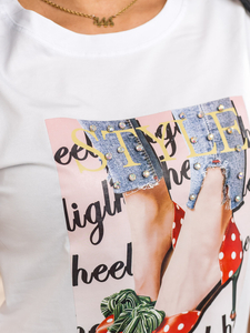 Femme T-shirt imprimé Blanc Bolf 95T2506