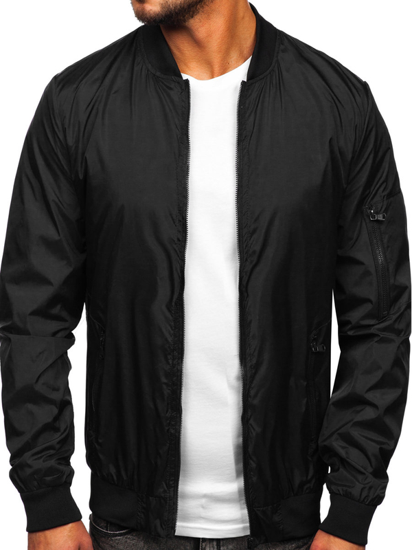Blouson bomber de transition pour homme noir 8M97