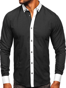 Chemise élégante à manche longue pour homme graphite Bolf 21750