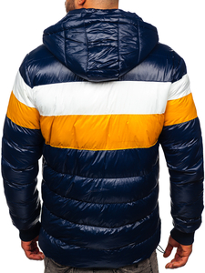 Blouson d'hiver matelassé pour homme bleu foncé Bolf 6592