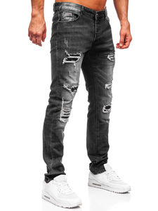 Homme Pantalon en jean slim fit Noir Bolf MP0075N