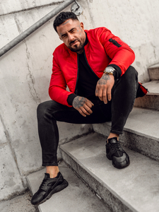 Blouson bomber de transition pour homme rouge Bolf AK95A