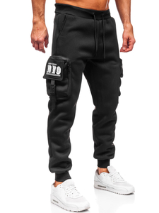 Homme Pantalon jogger cargo chaud Noir Bolf K23