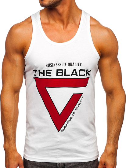 Débardeur boxer imprimé pour homme blanc Bolf 14833