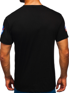 Tee-shirt en coton imprimé pour homme noir Bolf 14401