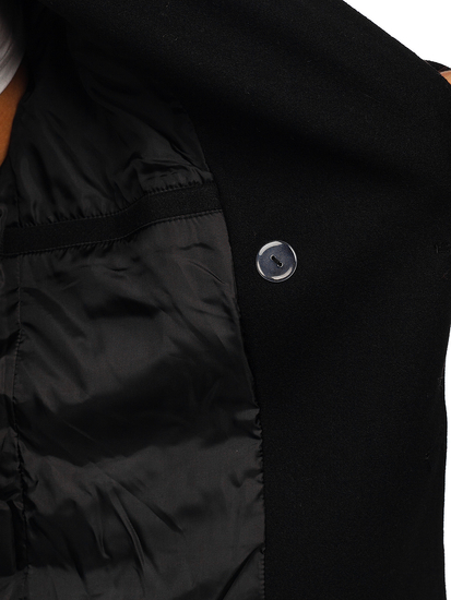 Homme Manteau d'hiver croisé courte Noir Bolf 11Z8215A2